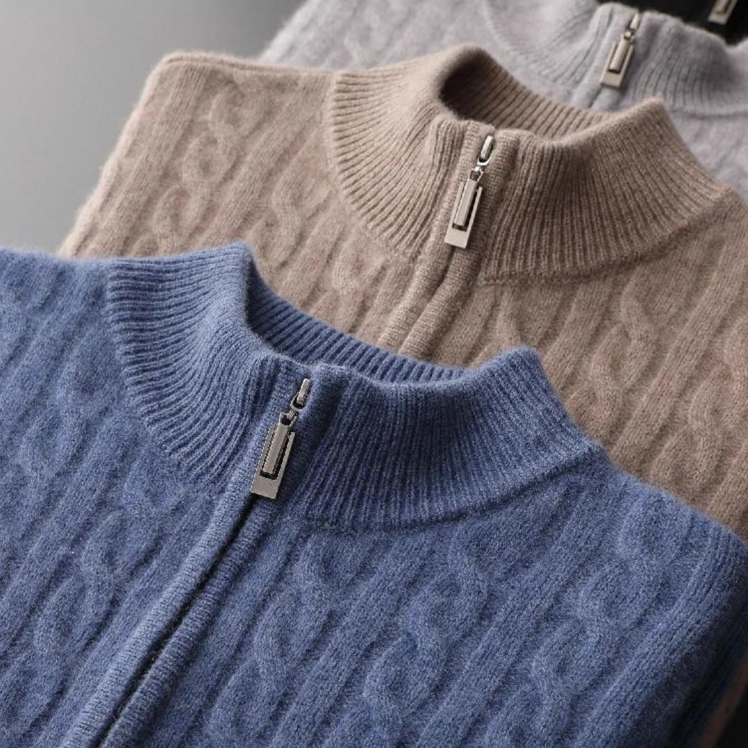 Modaura™ | Demi-zip tissé 100 % cachemire