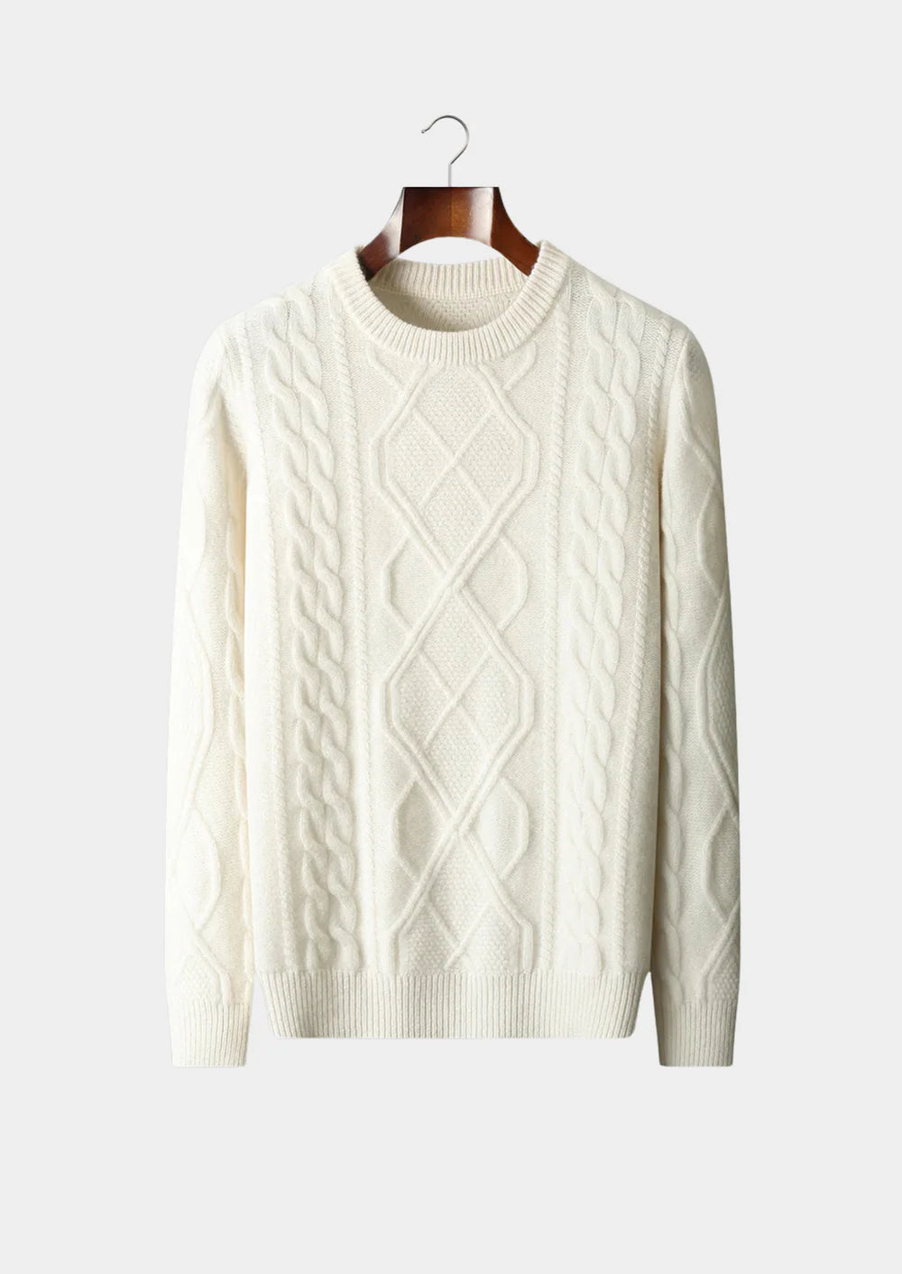 PURE EXTRA-FINE MERINO WOOL WINTERTIME CREWNECK