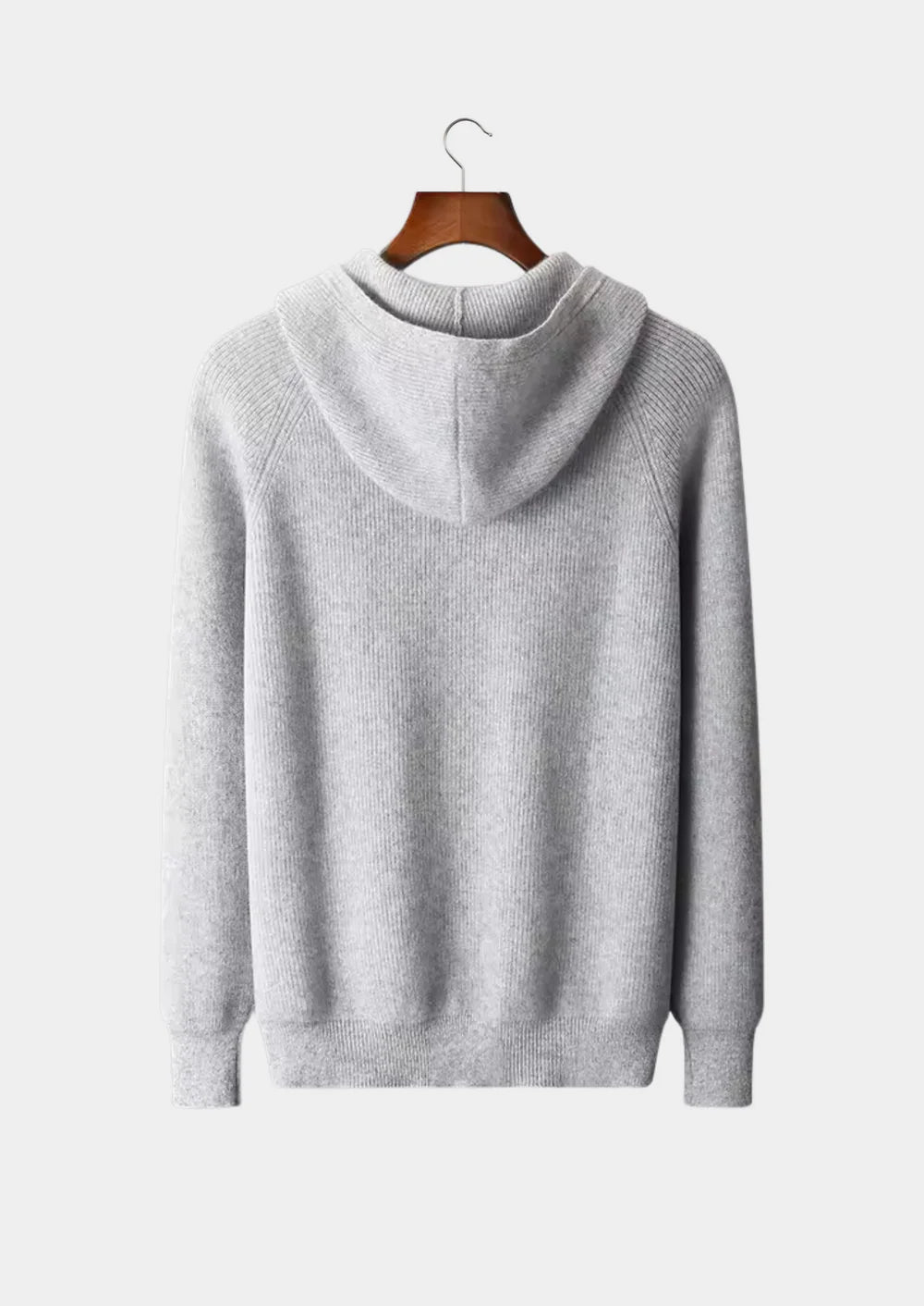 SWEAT À CAPUCHE ZIPPÉ EN PURE LAINE MÉRINOS EXTRA-FINE