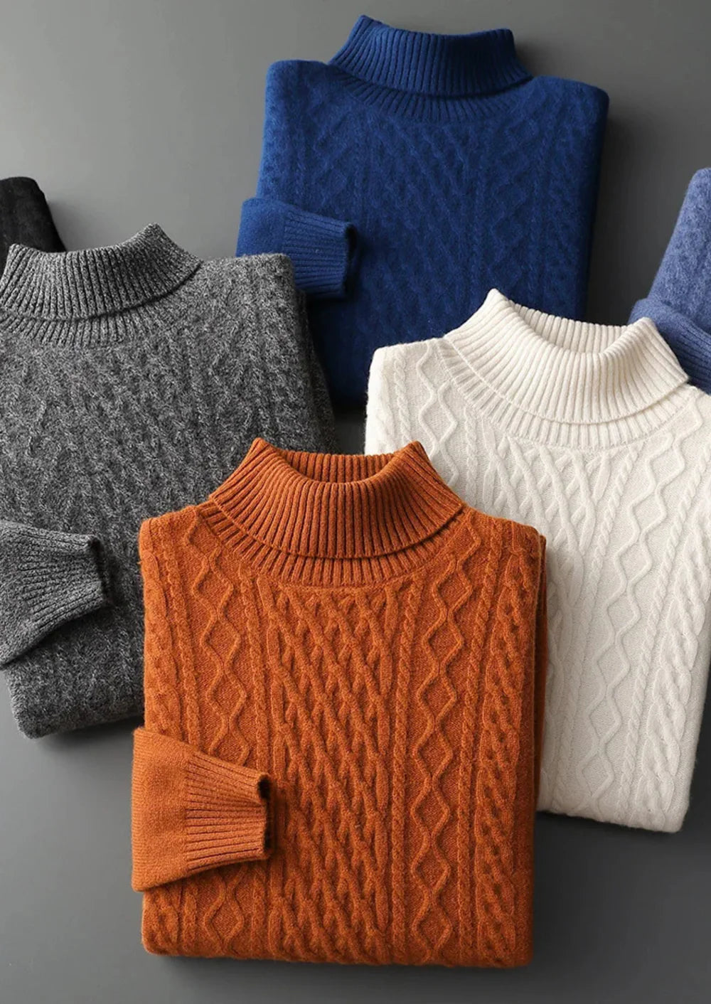 PURE EXTRA-FINE MERINO WOOL WINTERTIME ROLLNECK