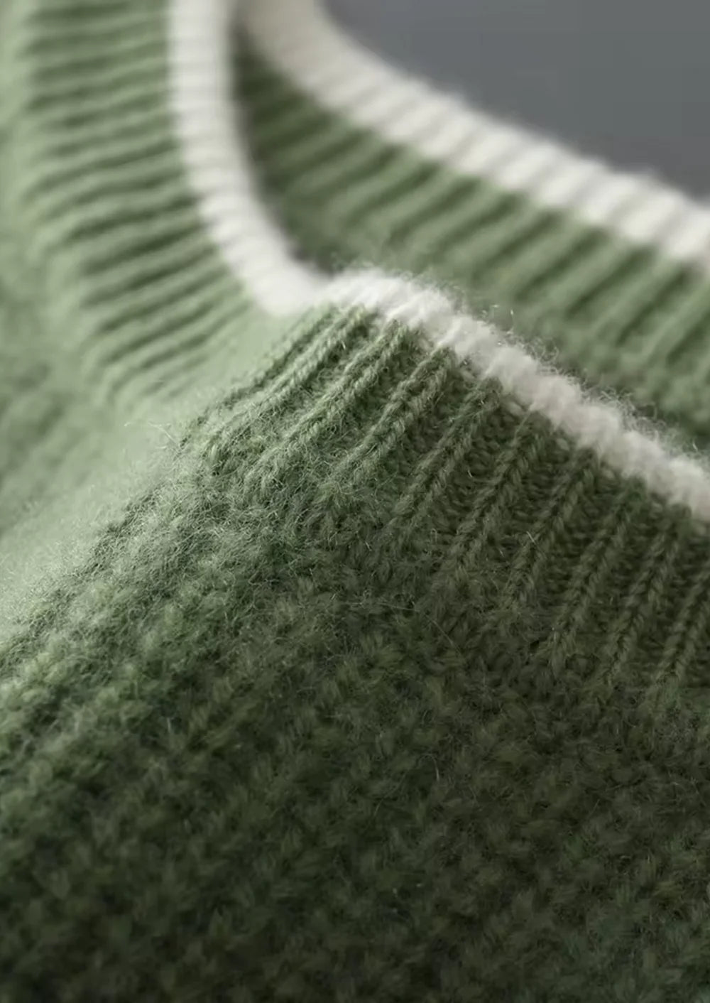 PURE EXTRA-FINE MERINO WOOL TWO TONE CREWNECK
