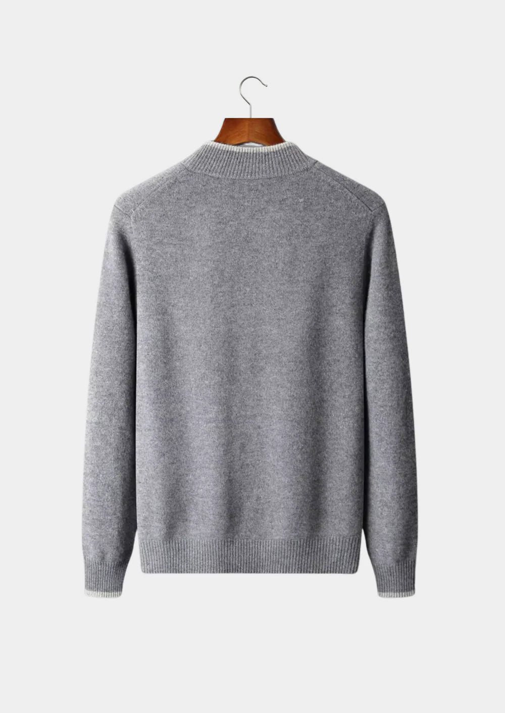 CARDIGAN ZIPPÉ BICOLORE EN PURE LAINE MÉRINOS EXTRA-FINE