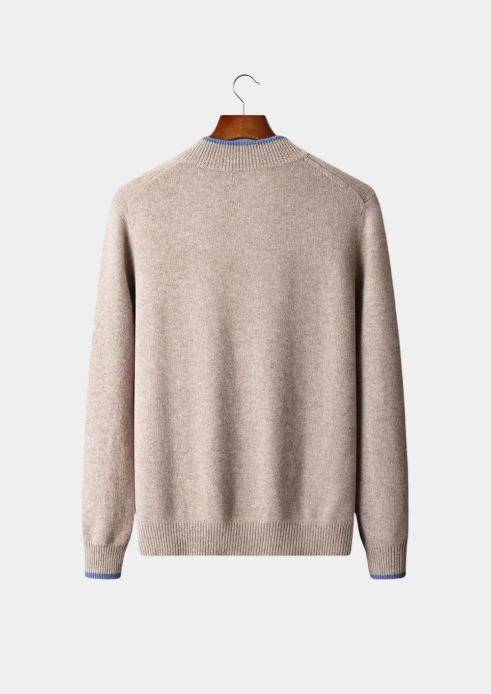 CARDIGAN ZIPPÉ BICOLORE EN PURE LAINE MÉRINOS EXTRA-FINE