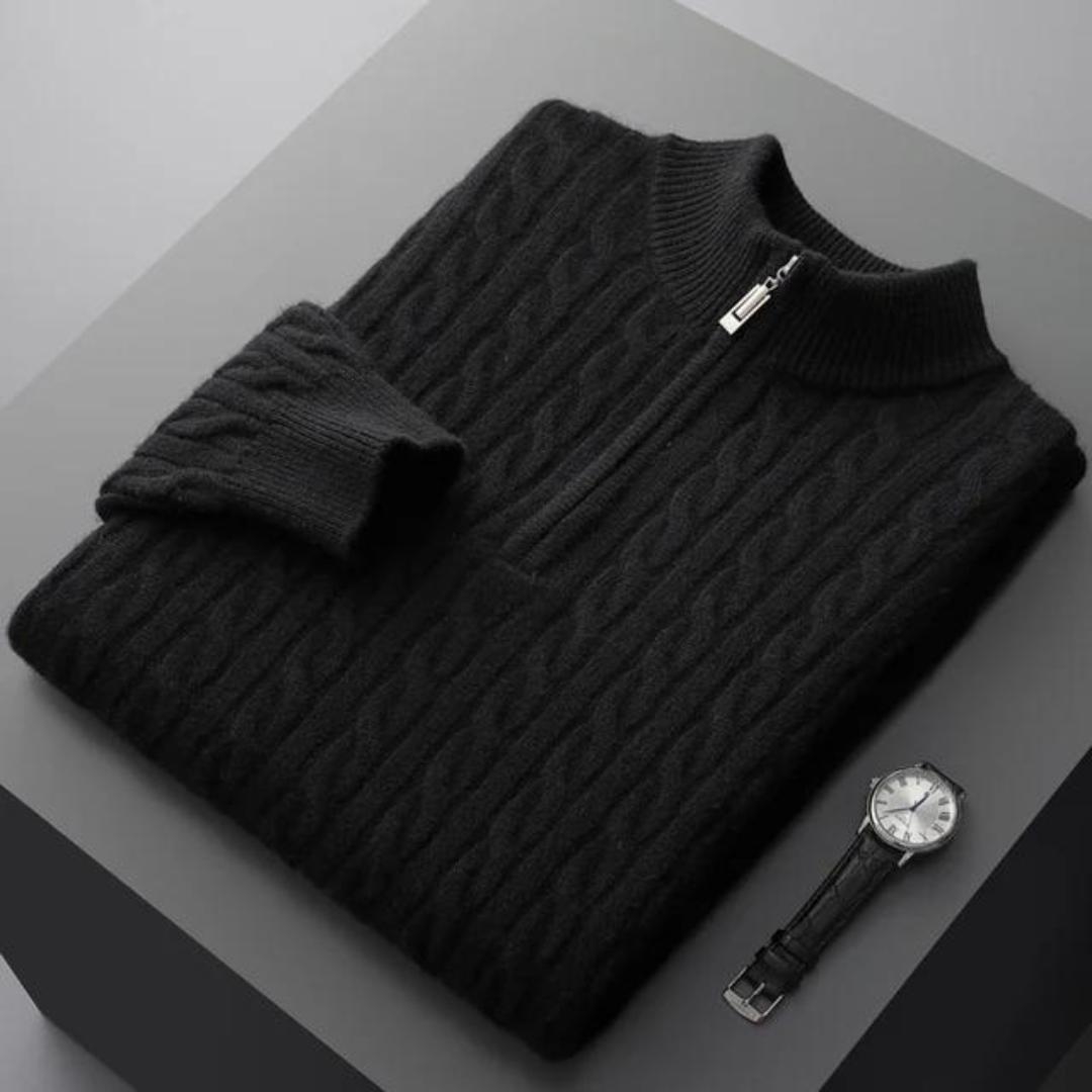 Modaura™ | Demi-zip tissé 100 % cachemire