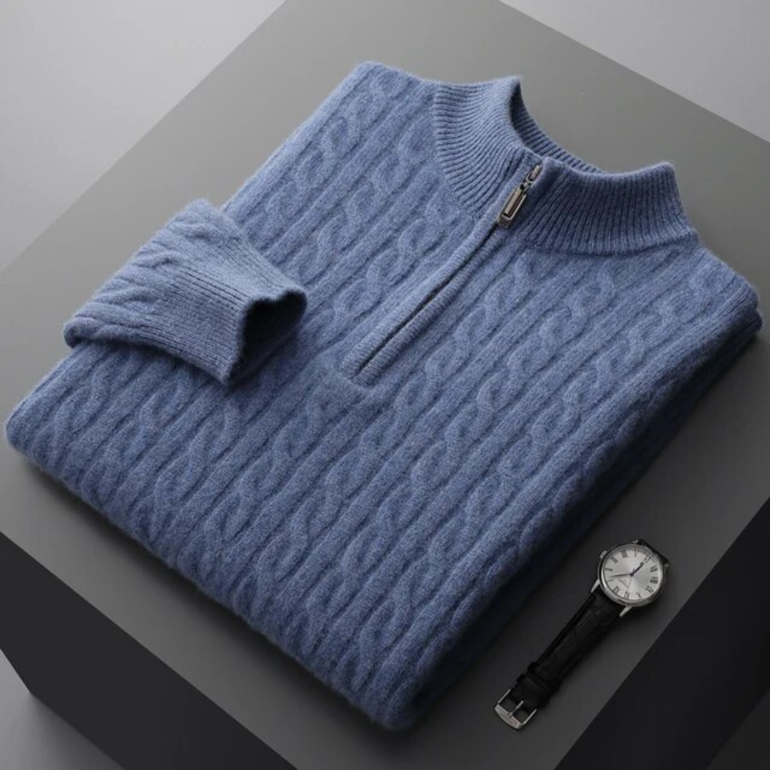 Modaura™ | Demi-zip tissé 100 % cachemire