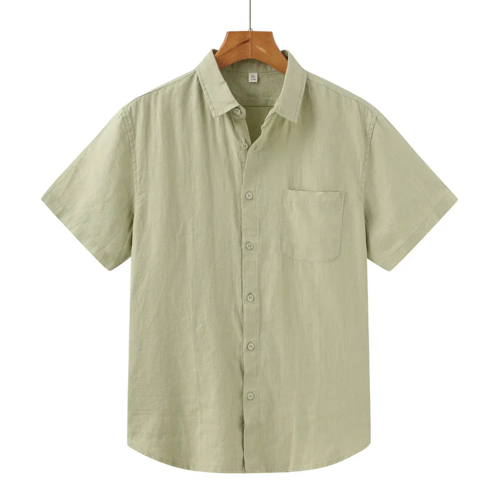 Modaura™ | Linnen shirt korte mouw