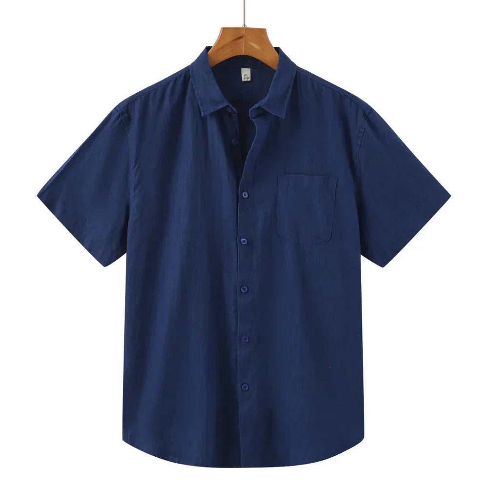 Modaura™ | Linnen shirt korte mouw