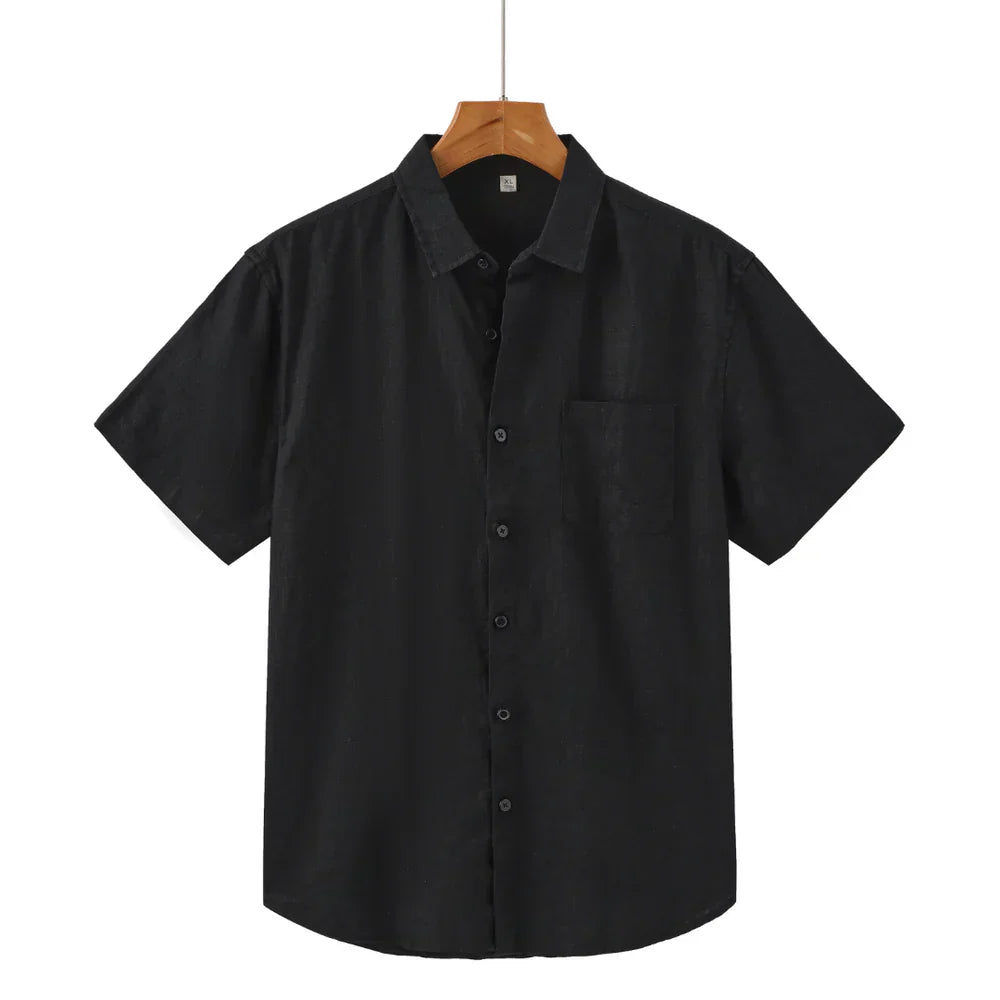 Modaura™ | Linnen shirt korte mouw