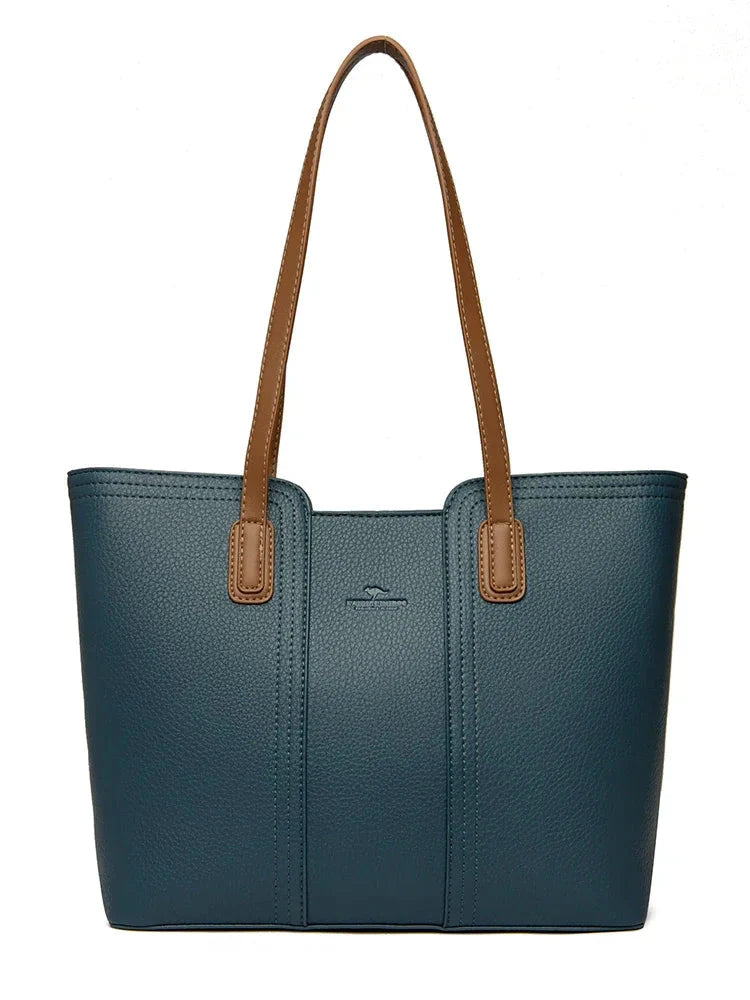 Faux Leather Tote With Zipper