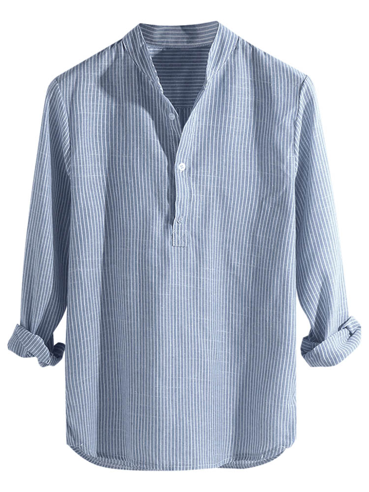 Modaura™ | Chemise rayée havane à manches longues 