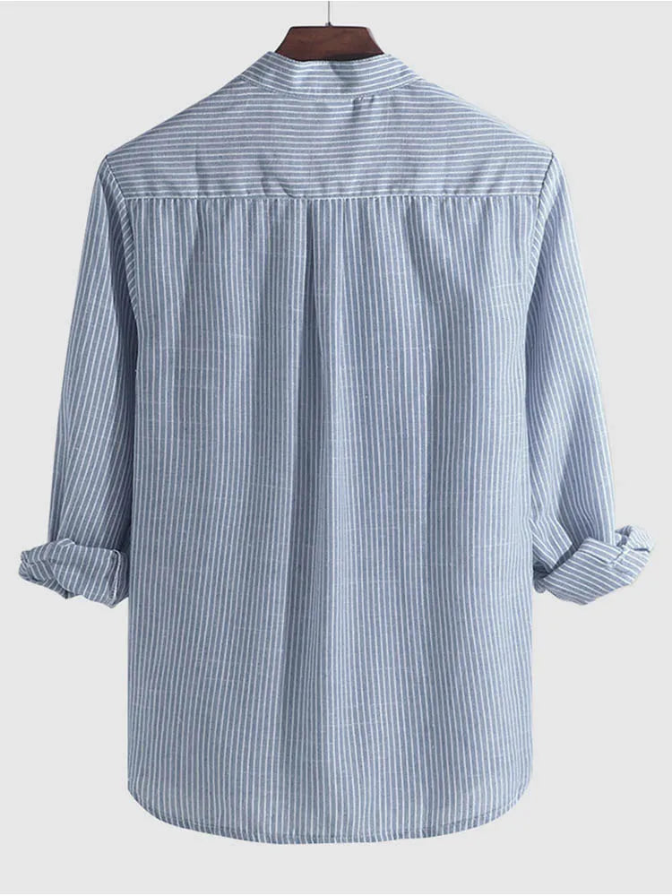 Modaura™ | Chemise rayée havane à manches longues 