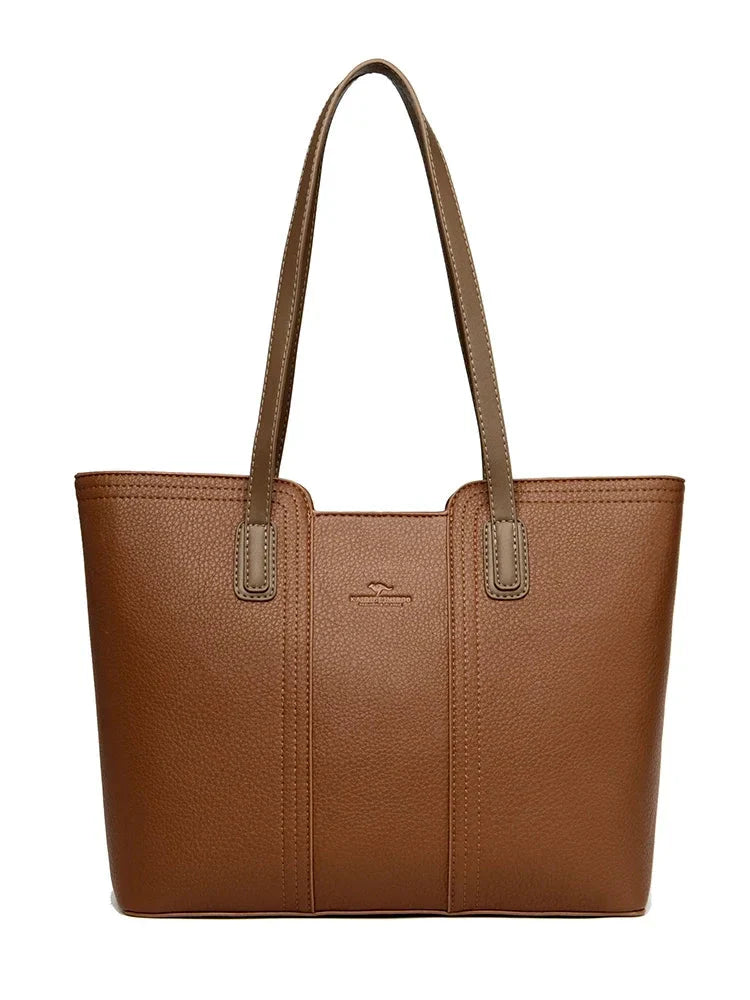 Faux Leather Tote With Zipper