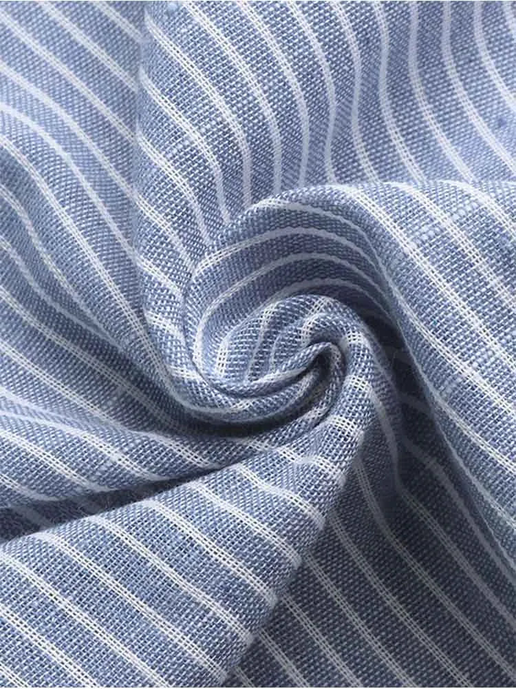 Modaura™ | Chemise rayée havane à manches longues 