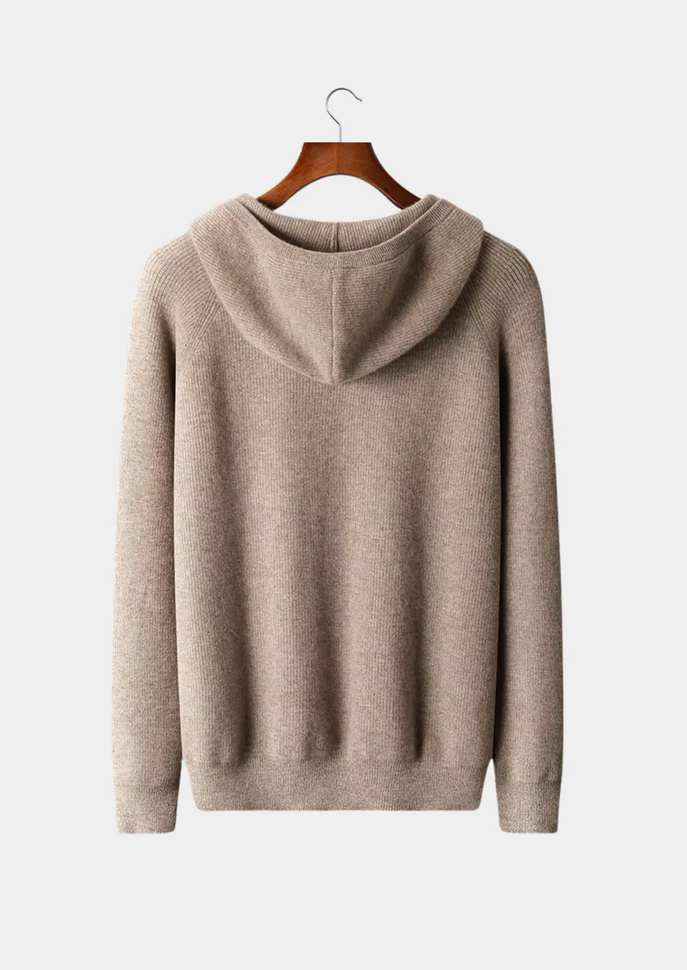 SWEAT À CAPUCHE ZIPPÉ EN PURE LAINE MÉRINOS EXTRA-FINE