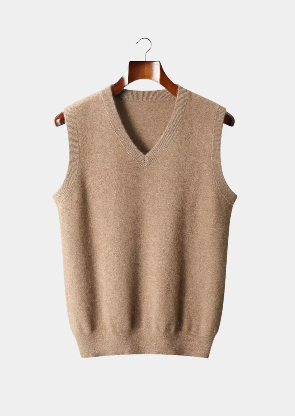 PURE EXTRA-FINE MERINO WOOL V-NECK VEST
